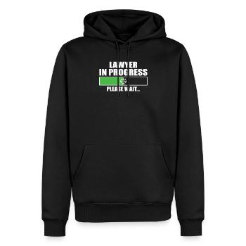 Étudiant en droit - Sweat à capuche Premium bio Homme - noir - Devant - Nico (187cm)