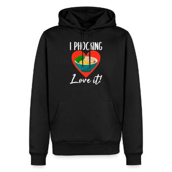 Je l'adore Pho Soup Nouilles vietnamiennes - Sweat à capuche Premium bio Homme - noir - Devant - Nico (187cm)
