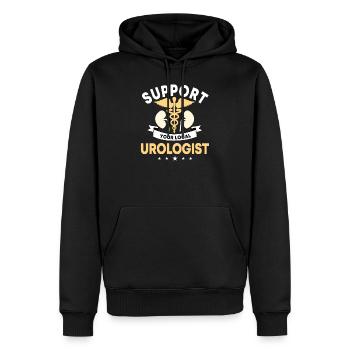 Urologue cadeau - Sweat à capuche Premium bio Homme - noir - Devant - Nico (187cm)