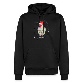Poulet de Noël - Sweat à capuche Premium bio Homme - noir - Devant - Nico (187cm)