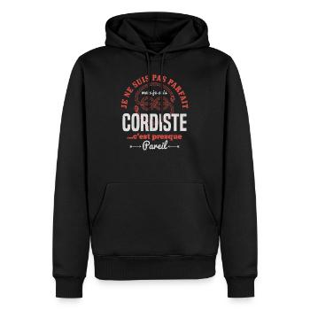 Je Ne Suis Pas Parfait Mais Je Suis Cordiste - Sweat à capuche Premium bio Homme - noir - Devant - Nico (187cm)