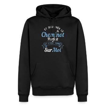 Et Dieu Créa Le Cheminot Parfait - Sweat à capuche Premium bio Homme - noir - Devant - Nico (187cm)