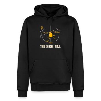 hélicoptère - Sweat à capuche Premium bio Homme - noir - Devant - Nico (187cm)