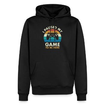 Vintage, j'ai mis mon lecteur de jeu vidéo en pause - Sweat à capuche Premium bio Homme - noir - Devant - Nico (187cm)