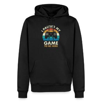 Vintage Ich habe meinen Game Gamer angehalten - Männer Premium Bio Hoodie - Schwarz - Vorne - Nico (187cm)