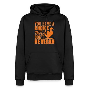 VÉGÉTARIENNE cadeaux militants des droits des animaux pour les végétaliens BE - Sweat à capuche Premium bio Homme - noir - Devant - Nico (187cm)