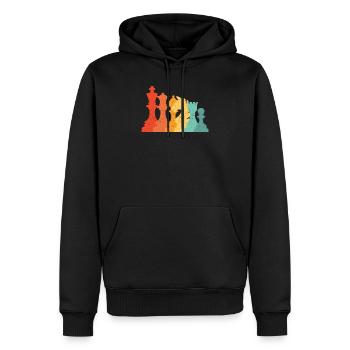 Vintage Retro Schachstücke - Männer Premium Bio Hoodie - Schwarz - Vorne - Nico (187cm)