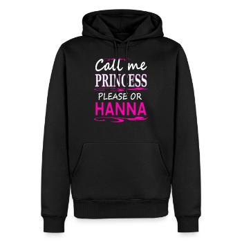 ich heiße Hanna Mädchenname Prinzessin Hanna - Männer Premium Bio Hoodie - Schwarz - Vorne - Nico (187cm)