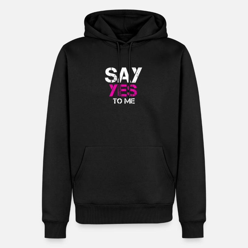 Dis moi oui bébé dis oui fais une demande en mariage - Sweat à capuche Premium bio Homme - noir