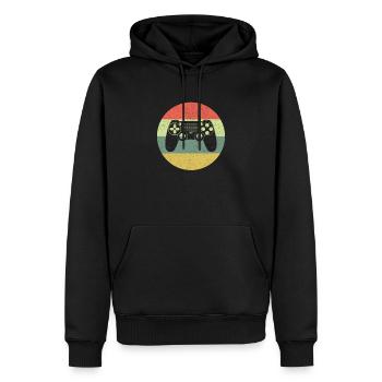 Jeux Vintage, Contrôleur, Jeux - Sweat à capuche Premium bio Homme - noir - Devant - Nico (187cm)