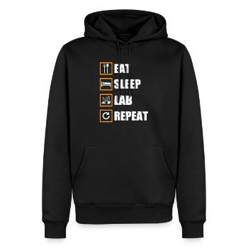 Labor Geschenk - Männer Premium Bio Hoodie - Schwarz - Vorne - Nico (187cm)