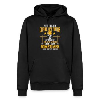 Grutier disant - Sweat à capuche Premium bio Homme - noir - Devant - Nico (187cm)