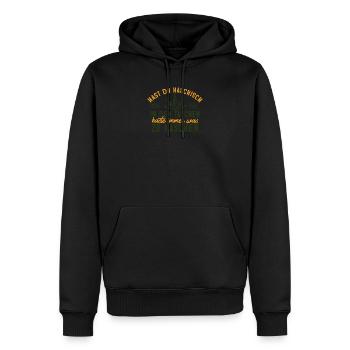 Witziger Kiffer Spruch Bong Cannabis 420 Joint - Männer Premium Bio Hoodie - Schwarz - Vorne - Nico (187cm)