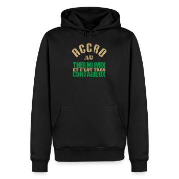 Accro au Thermomix et c'est très contagieux - Sweat à capuche Premium bio Homme - noir - Devant - Nico (187cm)