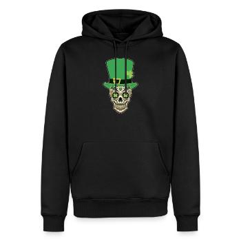 St. Patrick's Day Zuckerschädel Calavera - Männer Premium Bio Hoodie - Schwarz - Vorne - Nico (187cm)