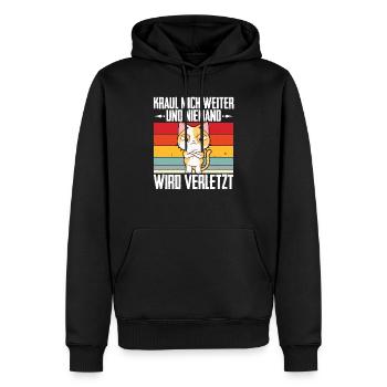 Kraul Mich Weiter Lustiger Katzen Spruch Kätzchen - Männer Premium Bio Hoodie - Schwarz - Vorne - Nico (187cm)