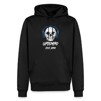 Conception du festival Uptempo pour les ravers - Sweat à capuche Premium bio Homme - noir - Devant - Nico (187cm)