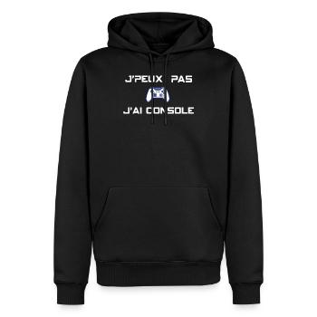 J'peux pas j'ai console - Sweat à capuche Premium bio Homme - noir - Devant - Nico (187cm)