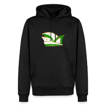 Chapeau de comité vert carnaval cadeau costume de groupe - Sweat à capuche Premium bio Homme - noir - Devant - Nico (187cm)