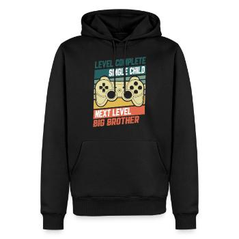 Level Complete Einzelkind Bruder Geburt Geschenk - Männer Premium Bio Hoodie - Schwarz - Vorne - Nico (187cm)