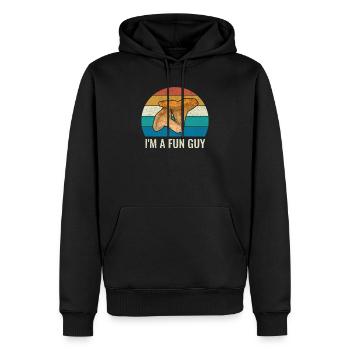 Pfifferling Wildpilzsucher - Ich bin ein FUN GUY - Männer Premium Bio Hoodie - Schwarz - Vorne - Nico (187cm)