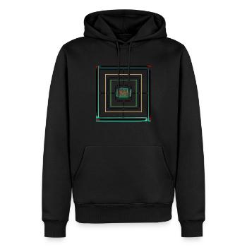 Mühle Spielebrett - Männer Premium Bio Hoodie - Schwarz - Vorne - Nico (187cm)