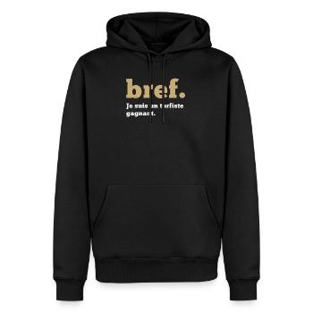 Turfiste humour cadeau parieur PMU drôle original - Sweat à capuche Premium bio Homme - noir - Devant - Nico (187cm)