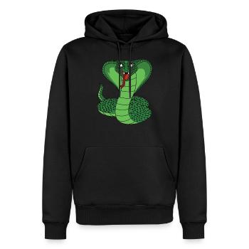 Cobra Schlange Reptil Tierliebhaber Geschenkidee - Männer Premium Bio Hoodie - Schwarz - Vorne - Nico (187cm)