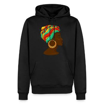 Schönes Afrika Kunst Afroamerikanische Frau - Männer Premium Bio Hoodie - Schwarz - Vorne - Nico (187cm)