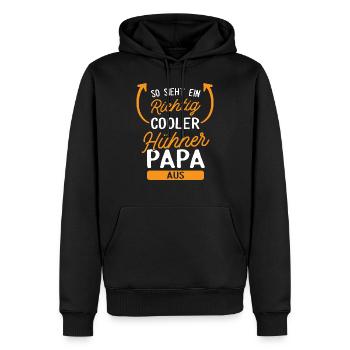 Hühner Papa Huhn Bauer Geschenk - Männer Premium Bio Hoodie - Schwarz - Vorne - Nico (187cm)