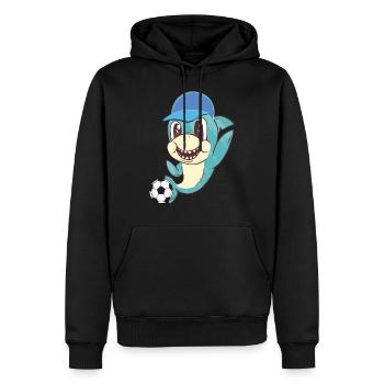 Sharki cap - Männer Premium Bio Hoodie - Schwarz - Vorne - Nico (187cm)