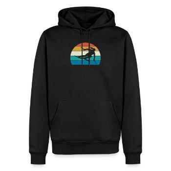 Ski Skiskifahrer Vintage Frauen Mädchen - Männer Premium Bio Hoodie - Schwarz - Vorne - Nico (187cm)