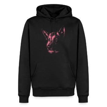Deutscher Schäferhund mit blauen Augen - Männer Premium Bio Hoodie - Schwarz - Vorne - Nico (187cm)