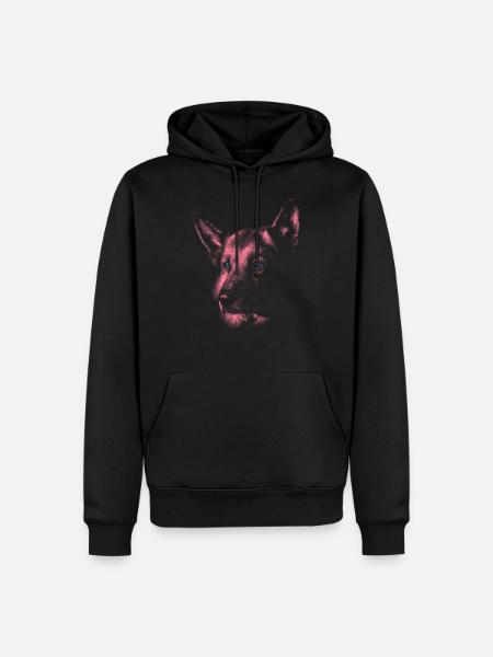 German Shepherd with Blue Eyes - Men’s Premium Organic Hoodie - black