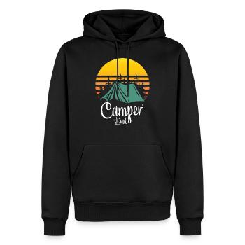 Camper Papa Camper Cadeau Camping Randonnée - Sweat à capuche Premium bio Homme - noir - Devant - Nico (187cm)