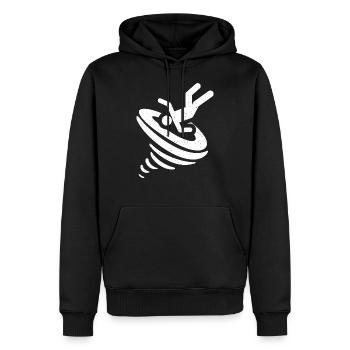 Lustige Tornado-Logo-Sturm-Jäger-Geschenk - Männer Premium Bio Hoodie - Schwarz - Vorne - Nico (187cm)