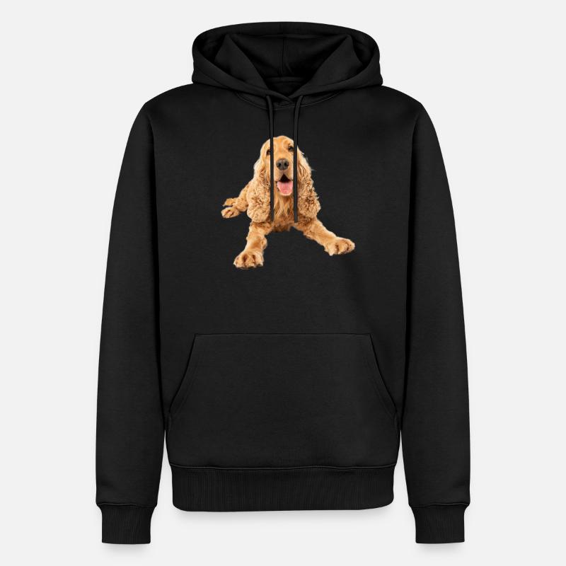 Cocker Spaniel Photomotiv - Sweat à capuche Premium bio Homme - noir