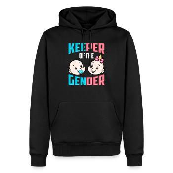 Keeper of the Gender Reveal Shirt Baby Announcemen - Männer Premium Bio Hoodie - Schwarz - Vorne - Nico (187cm)
