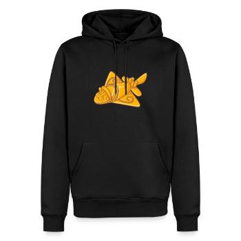 QUIMBAYA FLUGZEUG Ancient Alien Theoretiker - Männer Premium Bio Hoodie - Schwarz - Vorne - Nico (187cm)