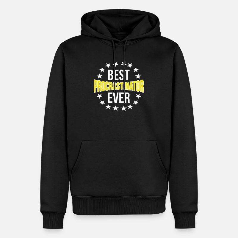 Procrastination Procrastination Étudiant procrastinateur - Sweat à capuche Premium bio Homme - noir