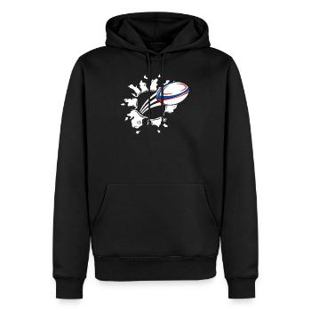 Rugby France Rugby Maillot Pour les Français Et - Sweat à capuche Premium bio Homme - noir - Devant - Nico (187cm)