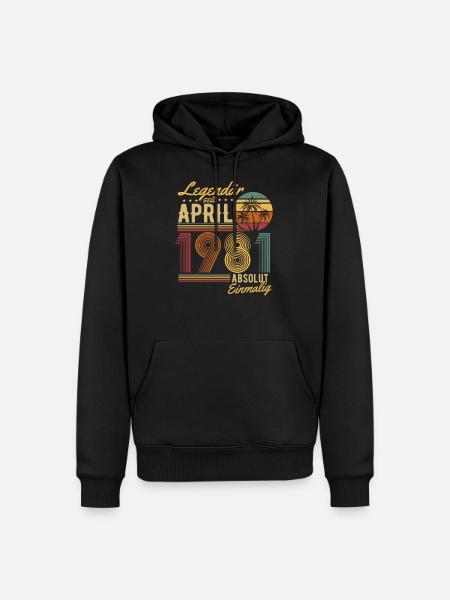 Jahrgang April 1981 geboren Geburtstag Retro - Männer Premium Bio Hoodie - Schwarz