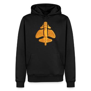QUIMBAYA FLUGZEUG Ancient Alien Theoretiker - Männer Premium Bio Hoodie - Schwarz - Vorne - Nico (187cm)