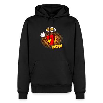 COMIC GEBURTSTAG 7 Jahre 7 Geburtstag Jungen - Männer Premium Bio Hoodie - Schwarz - Vorne - Nico (187cm)