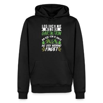 Leg Dich Niemals Mit Einer Gärtnerin An Gärtner - Männer Premium Bio Hoodie - Schwarz - Vorne - Nico (187cm)