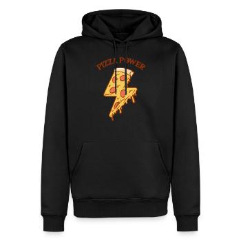 Pizza POWER Pizza Drôle amateur de pizza - Sweat à capuche Premium bio Homme - noir - Devant - Nico (187cm)