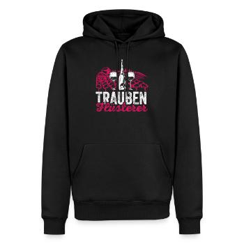 Trauben Flüsterer Weinbauer Wein-Berg Lustige Wein - Männer Premium Bio Hoodie - Schwarz - Vorne - Nico (187cm)