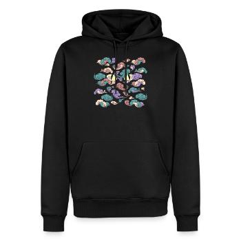 Japanische Windwolken - Männer Premium Bio Hoodie - Schwarz - Vorne - Nico (187cm)