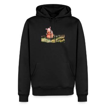 Des cochons dans la prairie - Sweat à capuche Premium bio Homme - noir - Devant - Nico (187cm)