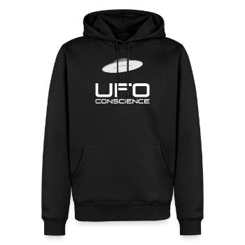 UFO Consciousness - Men’s Premium Organic Hoodie - black - Front - Nico (187cm)